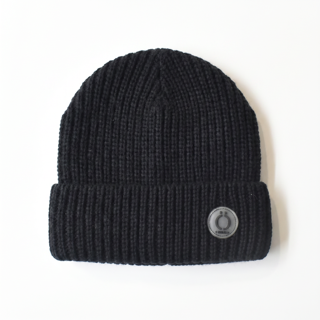 JUNO Winter Hat chunky knit beanie with folded cuff and soft fleece lining — view 4