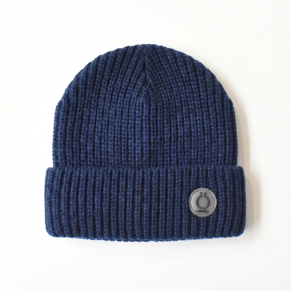 JUNO Winter Hat chunky knit beanie with folded cuff and soft fleece lining — view 5