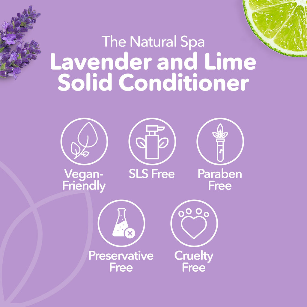 Lavender and lime solid conditioner bar in plastic-free packaging for eco-friendly natural hair care — view 5