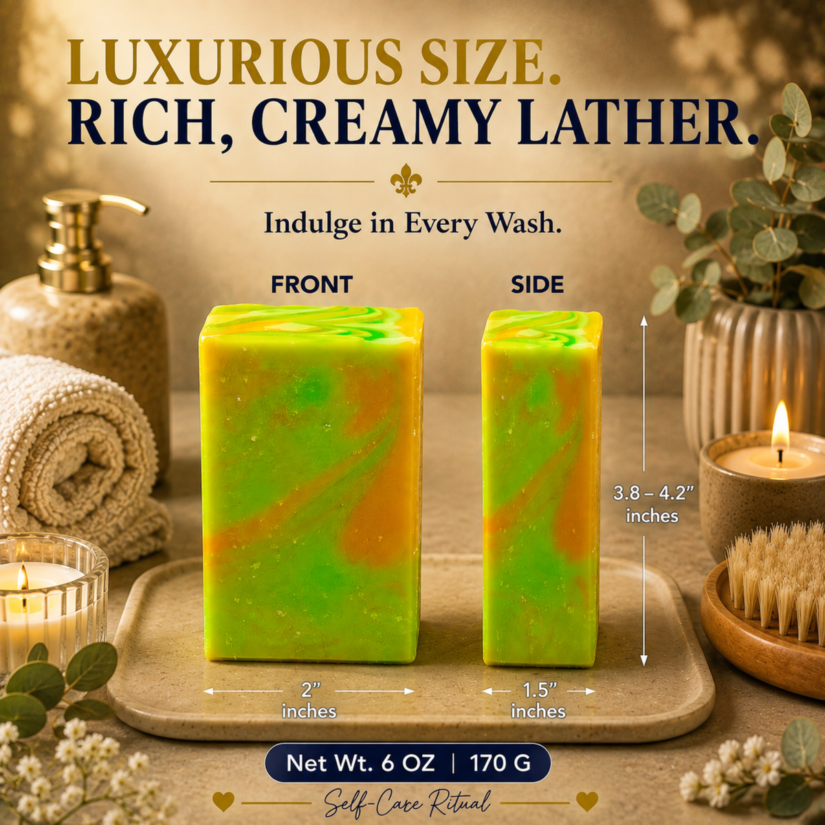 Ginger + Lime Soap Bar | Zesty Handmade Moisturizing Bath Soap-3