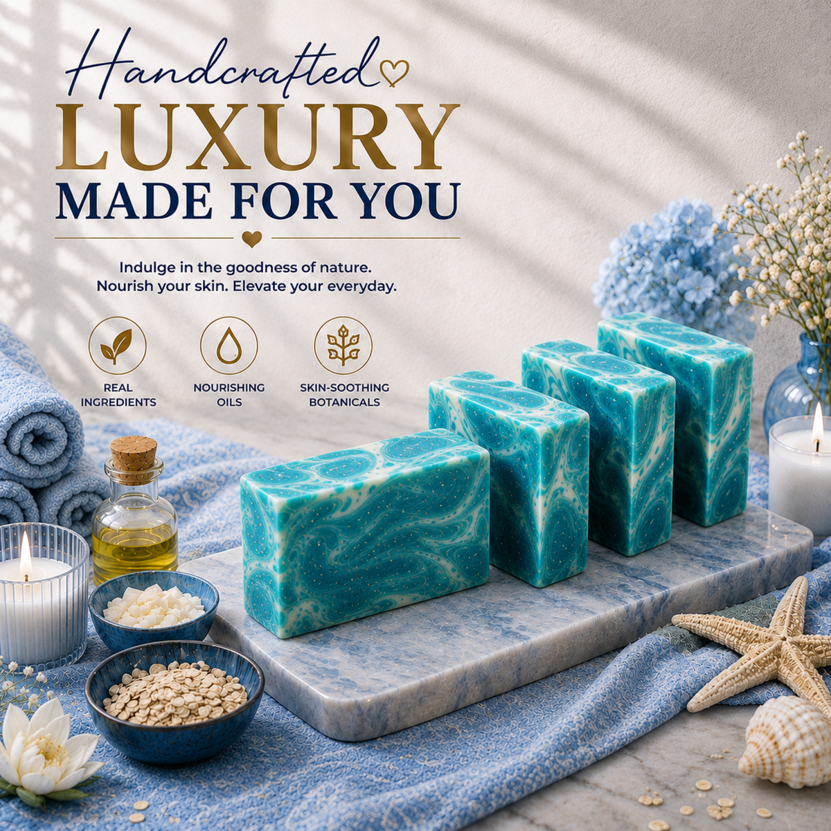 Blue Meridian Soap Bar | Masculine Scent Handmade Moisturizing Bath Soap-3