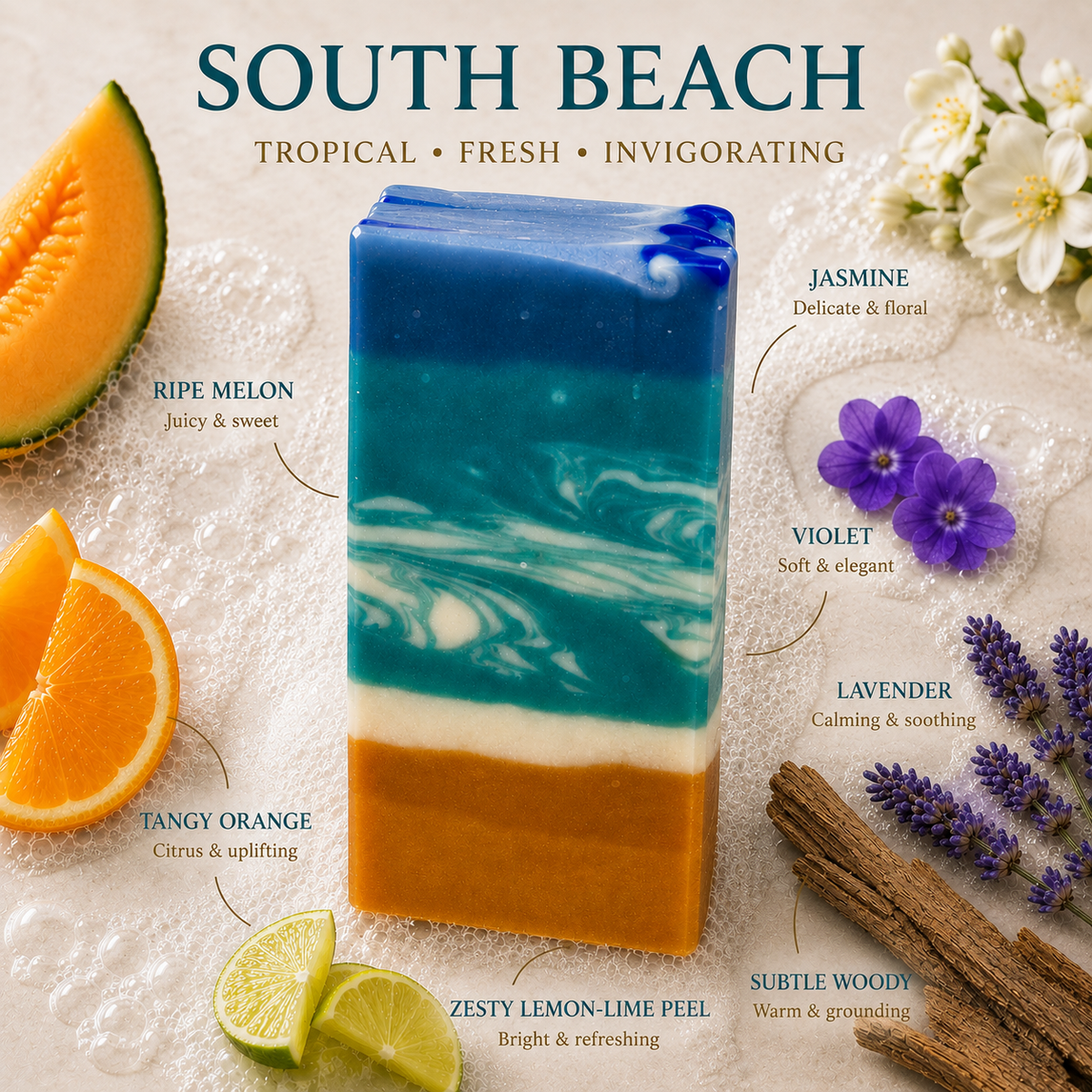 8th & Ocean Tropical Soap Bar | Moisturizing Handmade Bath Soap-2