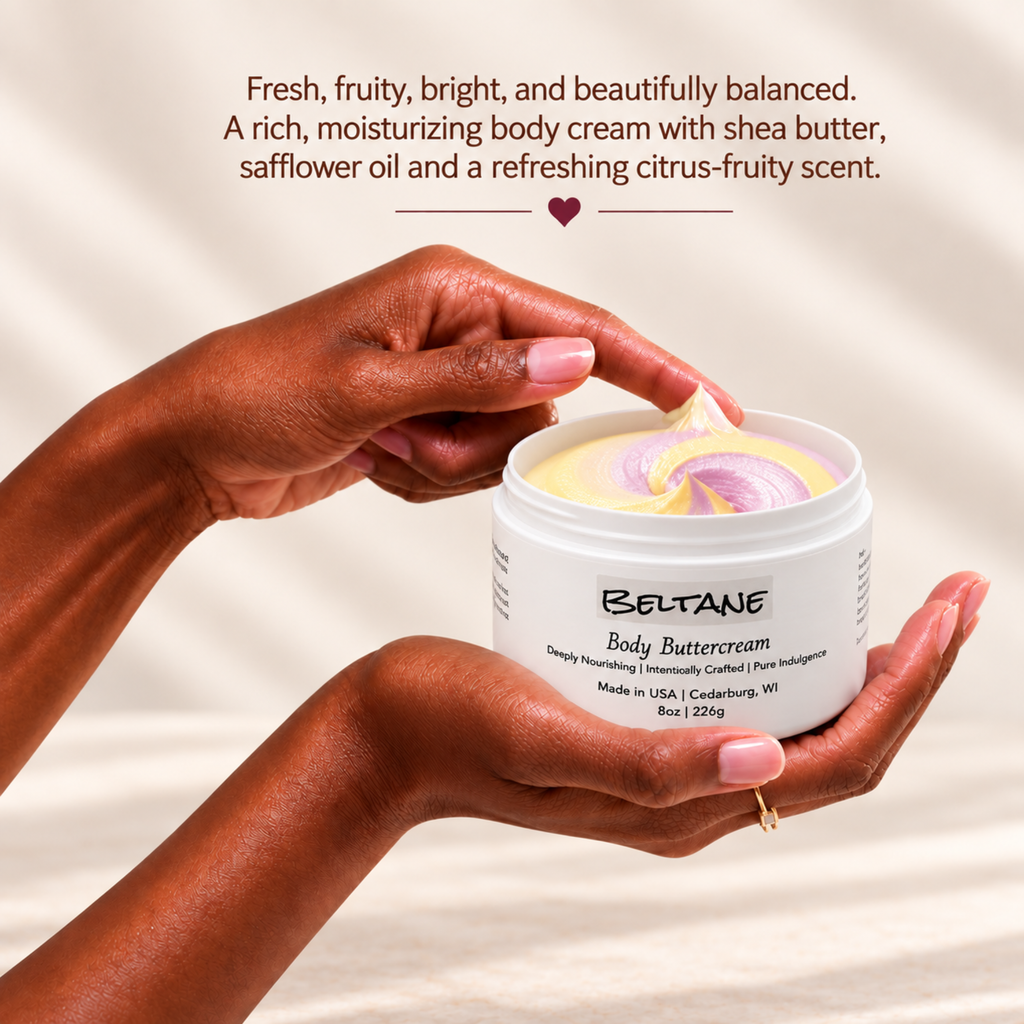 Beltane Body Buttercream – Moisturizing Shea Butter & Safflower Oil, Oakmoss & Oak Wood Scent, 8 oz-2