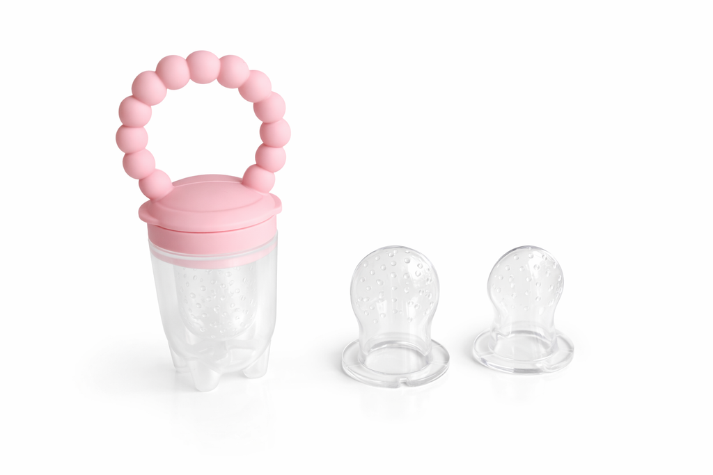 Silicone fresh food baby teether with interchangeable teats secure lid and mini freezing tray — view 5