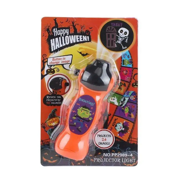 Handheld imagination projector toy flashlight in bright colors showing magical figure projections on a wall — view 3
