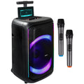 Risebass portable trolley bluetooth speaker with 14 inch subwoofer, wheels, and wireless microphones