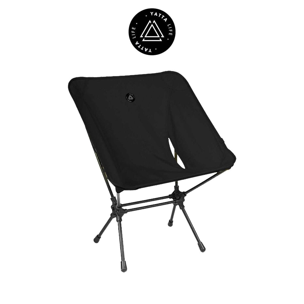 Army green ultralight folding camping chair with aluminum frame and black storage pouch — view 5