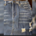 Handmade women's premium denim skirt featuring a comfortable fit and stylish design for everyday casual wear