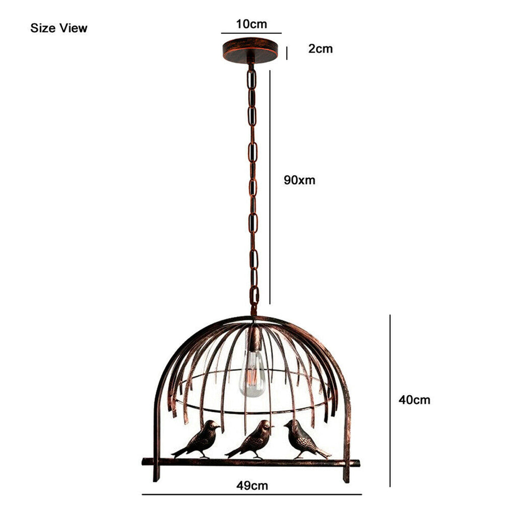 Industrial birdcage pendant light in durable metal with exposed E27 ST64 bulb for stylish illumination — view 4