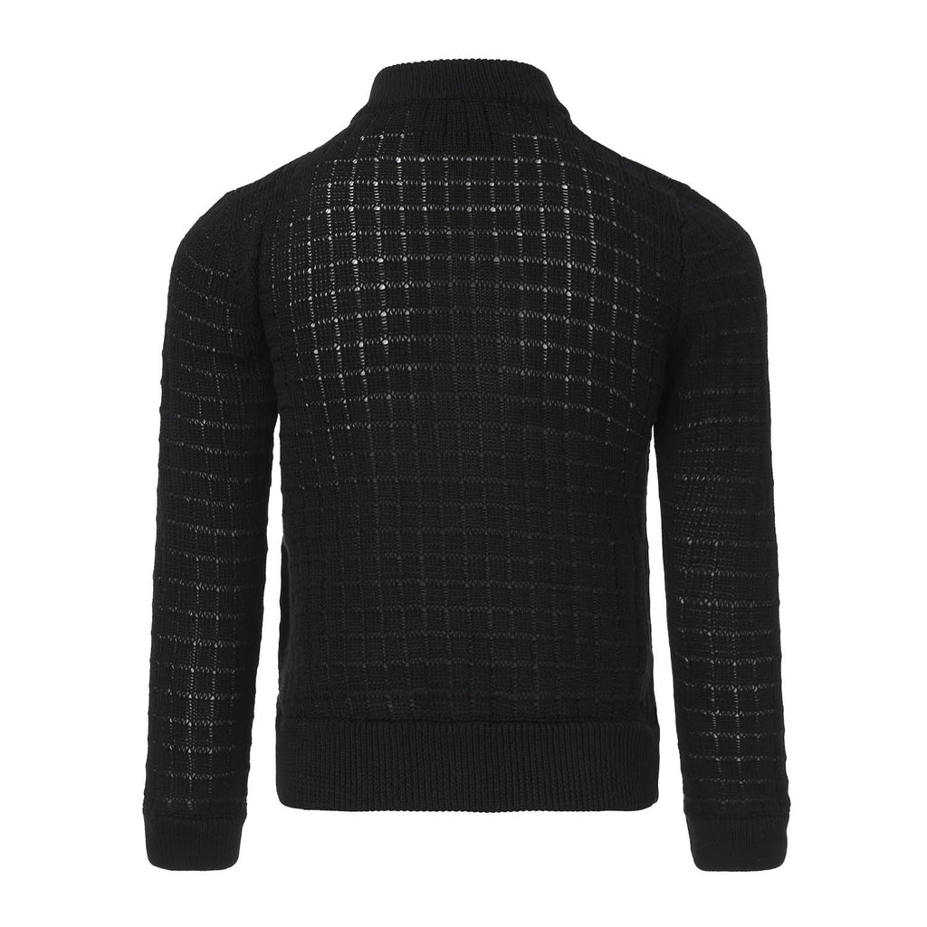 The Buttoned Summer Cardigan — Black-1
