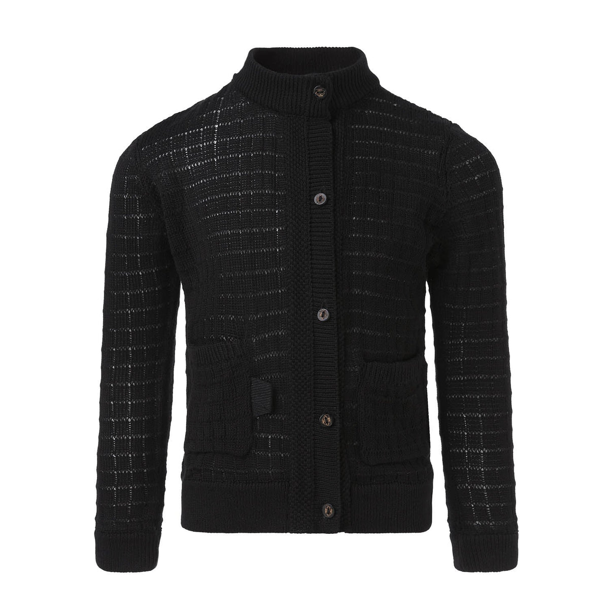 The Buttoned Summer Cardigan — Black-0