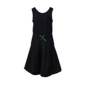 Black cable knit dress for girls in sleeveless midi style with organic cotton and drawstring waist
