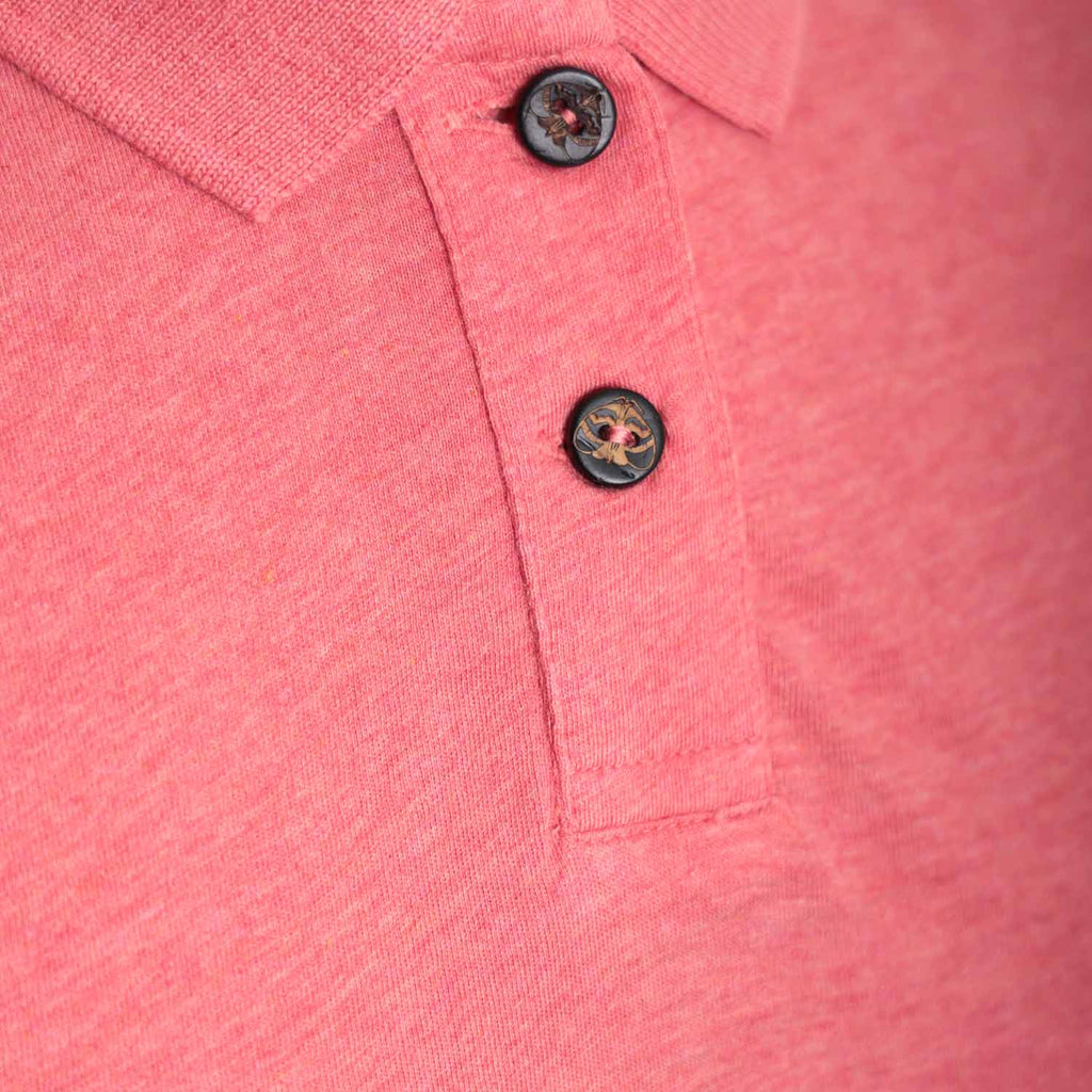 Red polo dress for girls in organic cotton, featuring short sleeves and front pocket embroidery — view 4
