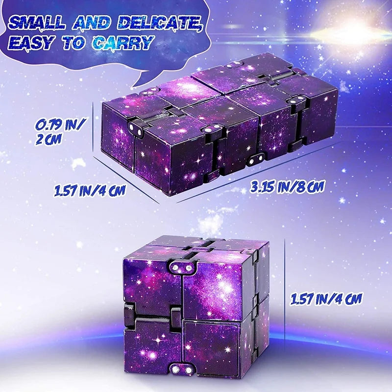 Colorful infinity cube fidget toy made of durable ABS plastic for stress and anxiety relief. — view 2