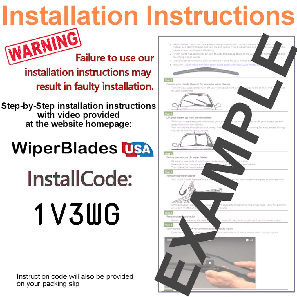 2007 Chevrolet Aveo (Hatchback) Wiper Blades w/1yr Warranty (Set of 2) Wipers-4