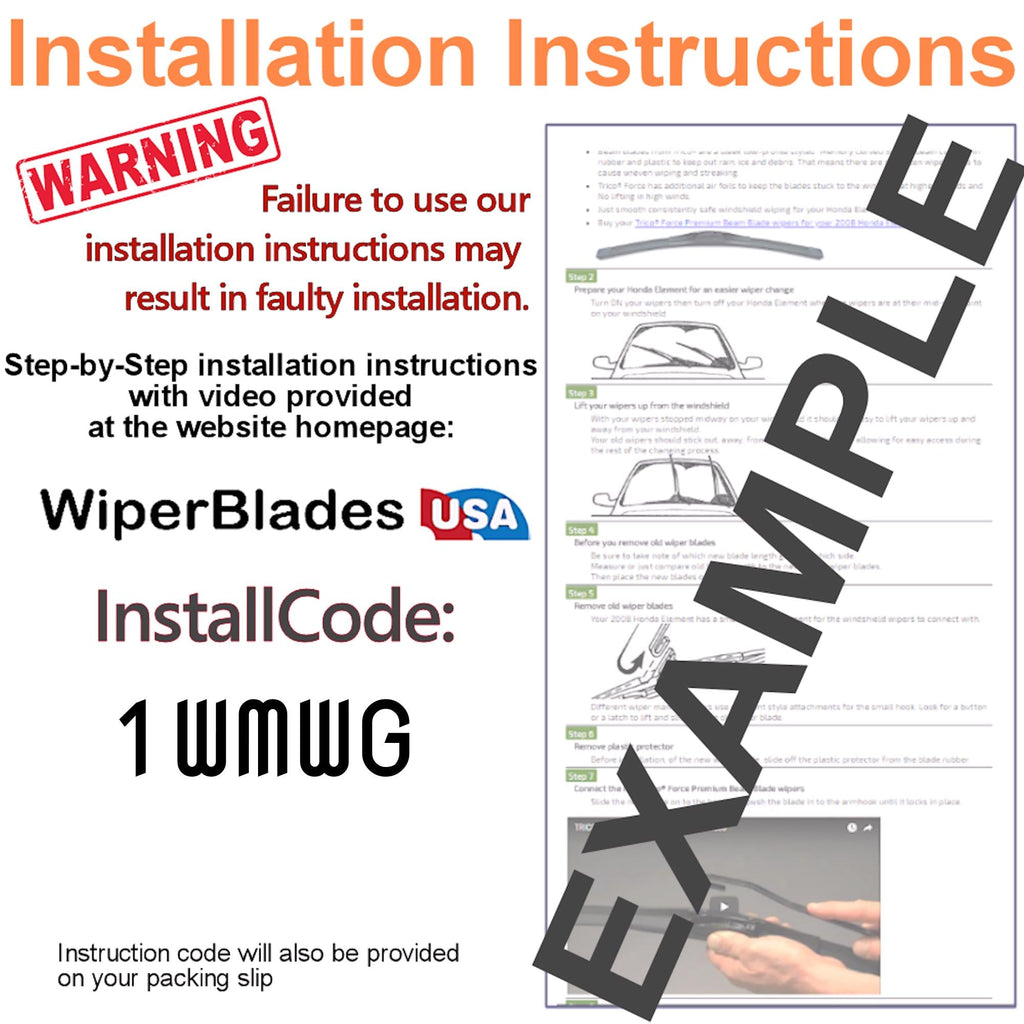 2005 Chevrolet Corvette Wiper Blades w/1yr Wear Warranty (Set of 2) Wipers-3