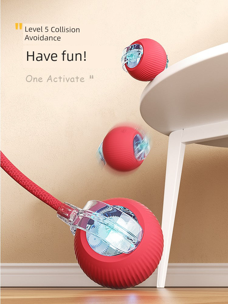 Round automatic cat teaser ball interactive pet rolling toy for indoor exercise and play — view 4