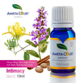 Intimacy Essential Oil Blend 10ml glass bottle by Amrita Court featuring pure sensual botanical extracts