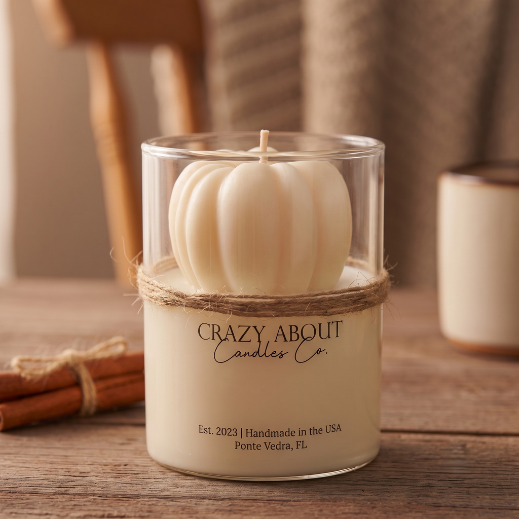 Pumpkin Candle in Glass Jar | Fall Soy Wax Candle-3