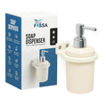 Glossy ivory soap dispenser with unbreakable ceramic look for bathroom wash basins