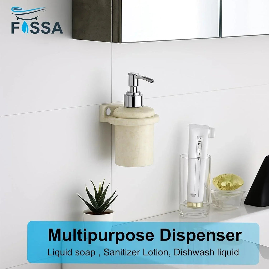 Glossy ivory soap dispenser with unbreakable ceramic look for bathroom wash basins — view 5