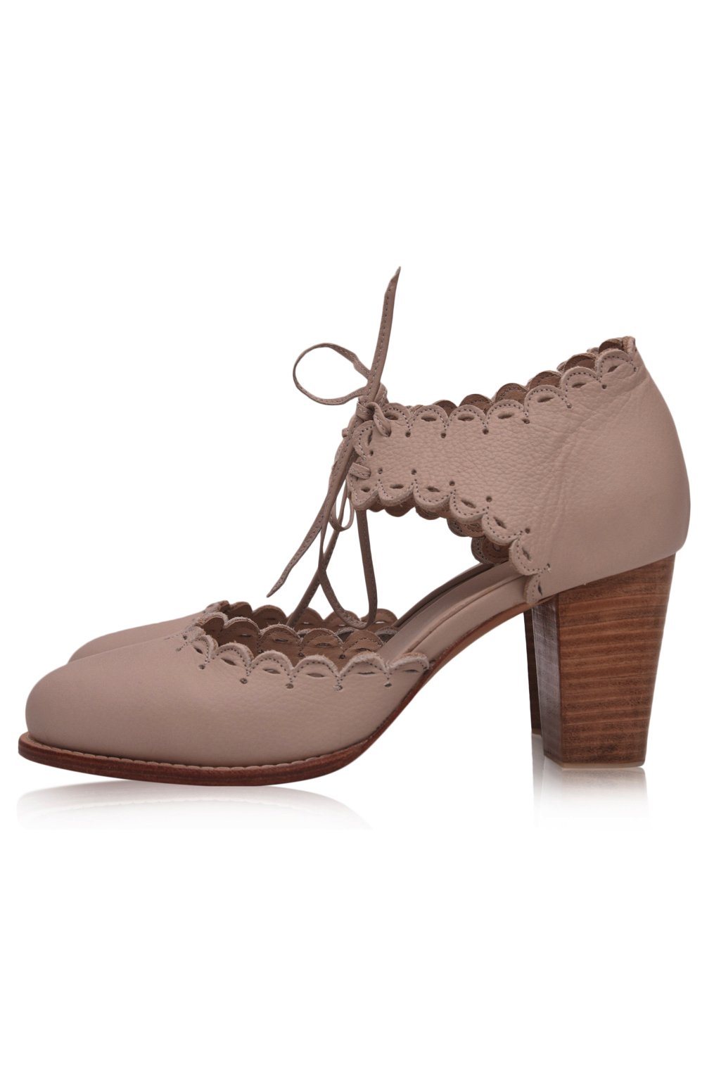 Dance Queen Scalloped Leather Heels-1
