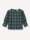 Green Check Irish Linen Blouse - Iwona | No More Nobody-0