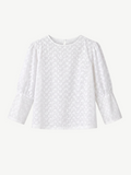 White Broderie anglaise Cotton Blouse - Iwona | No More Nobody-0