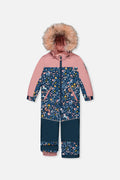 Kids One Piece Discover Snowsuit Blue And Pink Unicorn Print-0