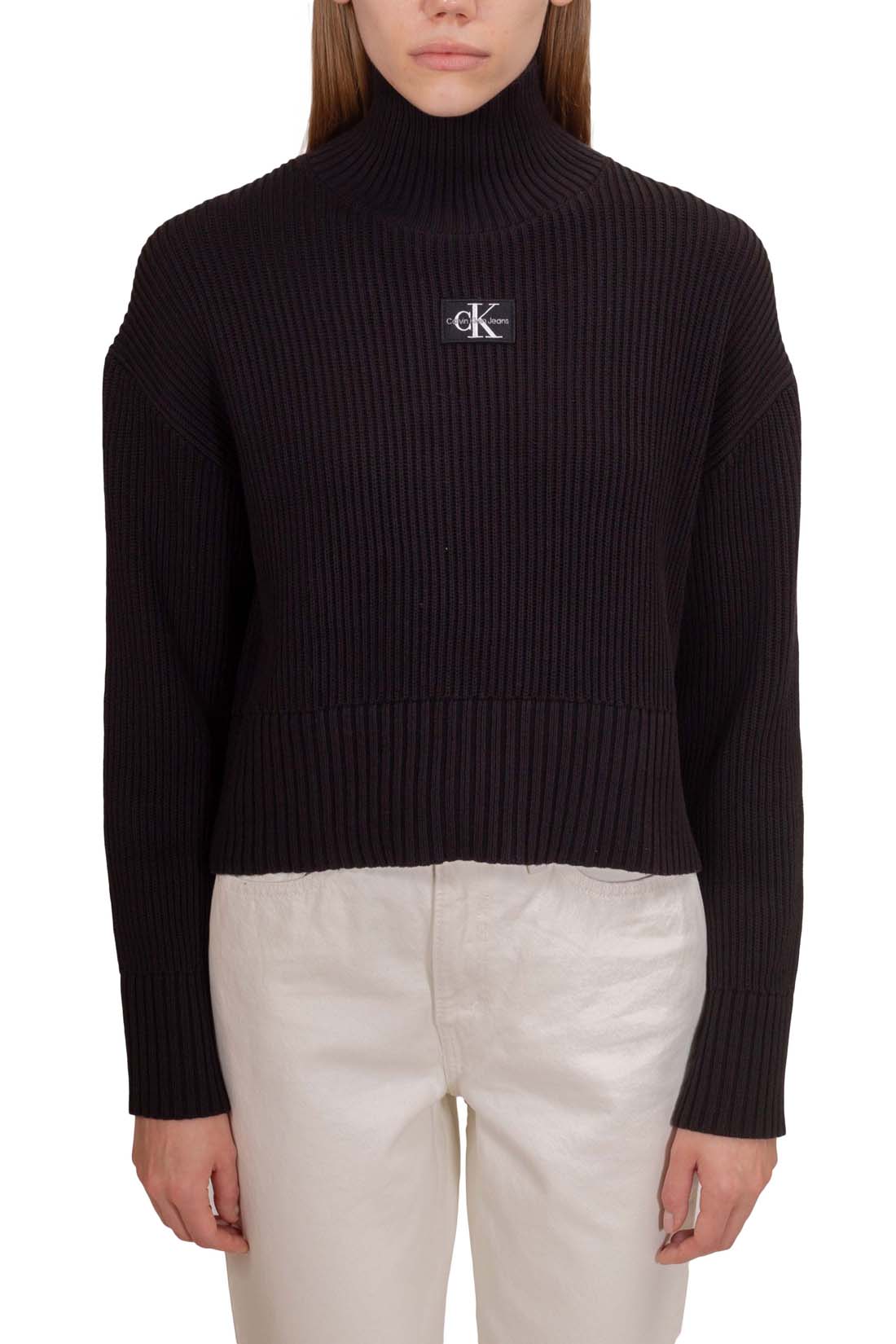 CALVIN KLEIN JEANS - Women's relaxed pullover with high collar