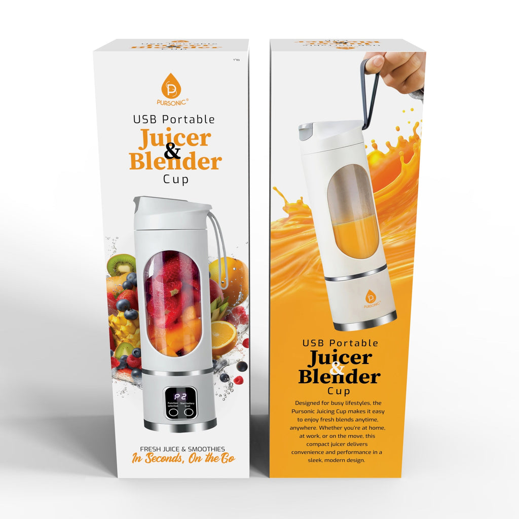 Pursonic portable blender cup with 12-blade stainless steel base and modern travel-friendly design — view 4