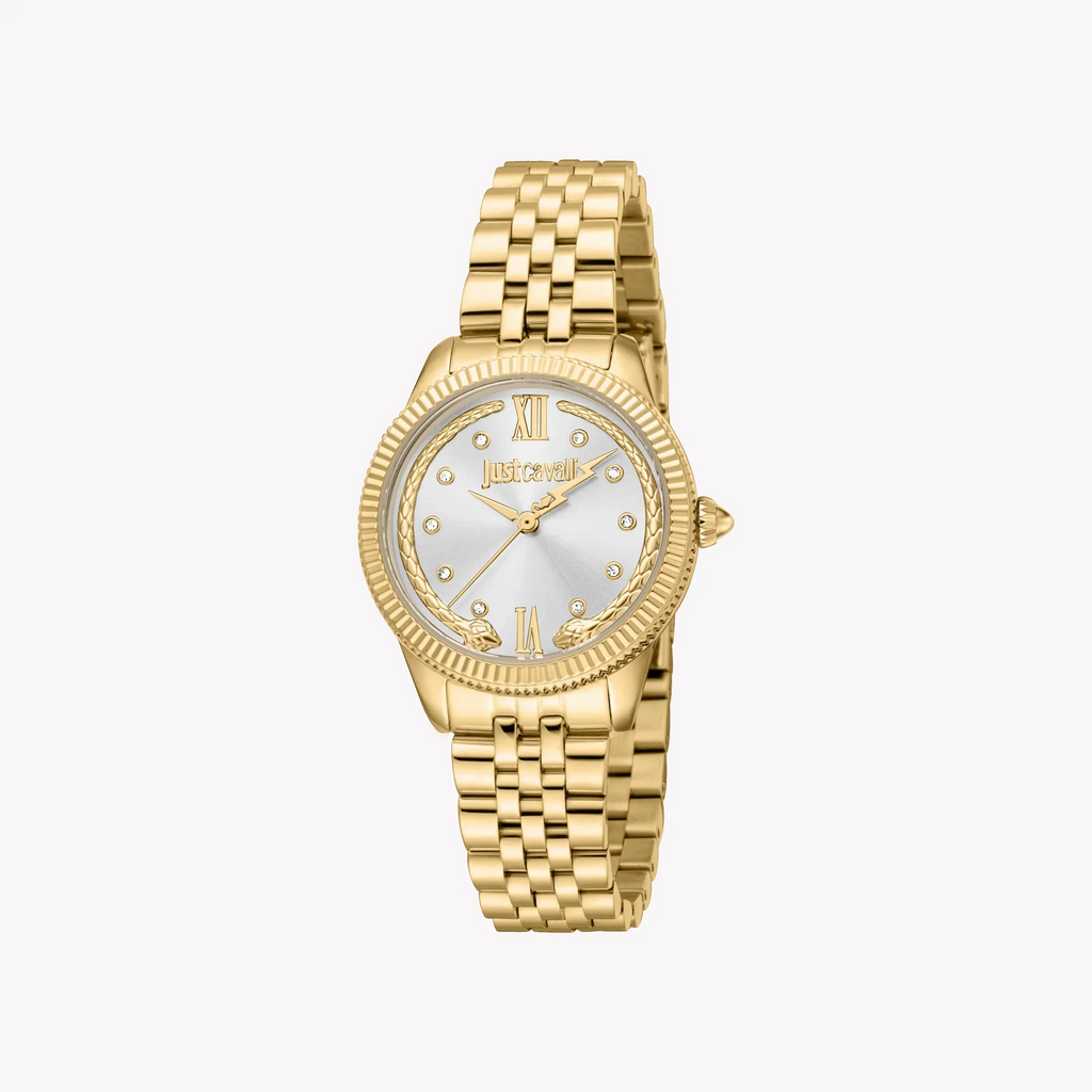 Just Cavalli Women's Gold Alloy Steel Watch, Silver Dial | Jc1l315m0055-0
