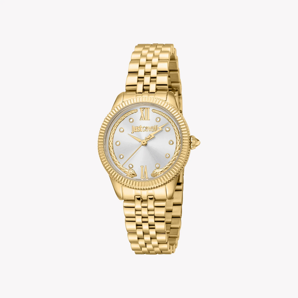 Just Cavalli Women's Gold Alloy Steel Watch, Silver Dial | Jc1l315m0055-0