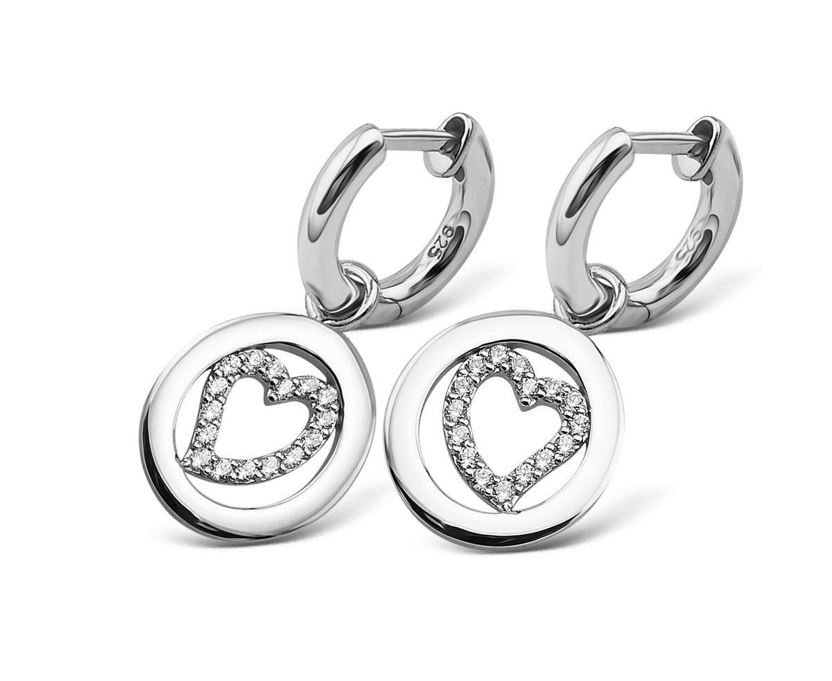 Oorringen met Sprankelend Hart Zilver JE019S-0