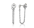 Oorhangers Open Hart met Ketting Zilver JE022S-0