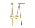 Oorhangers met Open Hartje en Staafje aan Ketting Goudkleur JE041G-0