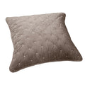Sand taupe beige plush velvet diamond tufted cushion cover with hidden zipper