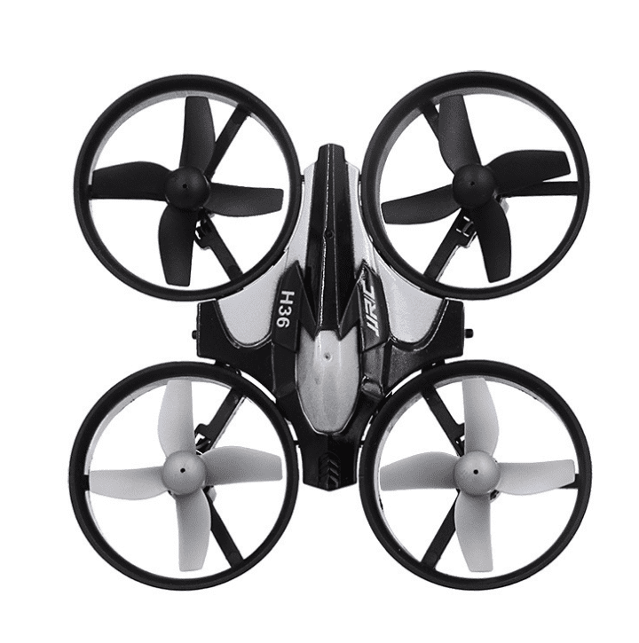 JJRC H36 mini drone quadcopter with remote control and protective propeller guards — view 4