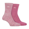 Ladies performance boot socks twin pack in plain and marl colors with ribbed crew length design