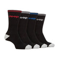 Men's cushioned crew socks four pack in recycled cotton blend featuring sporty stripe design