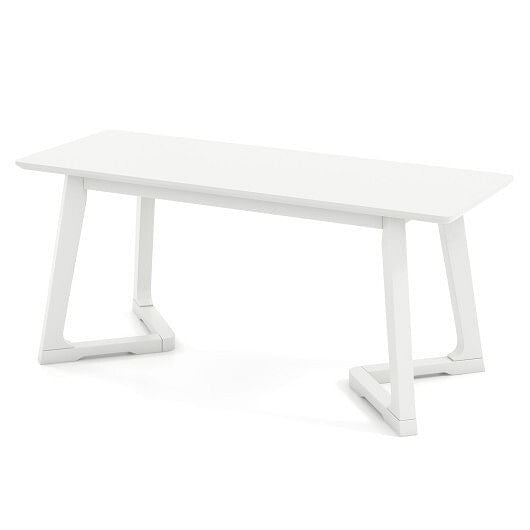 42-inch modern white entryway dining bench featuring sturdy solid rubber wood legs — view 5