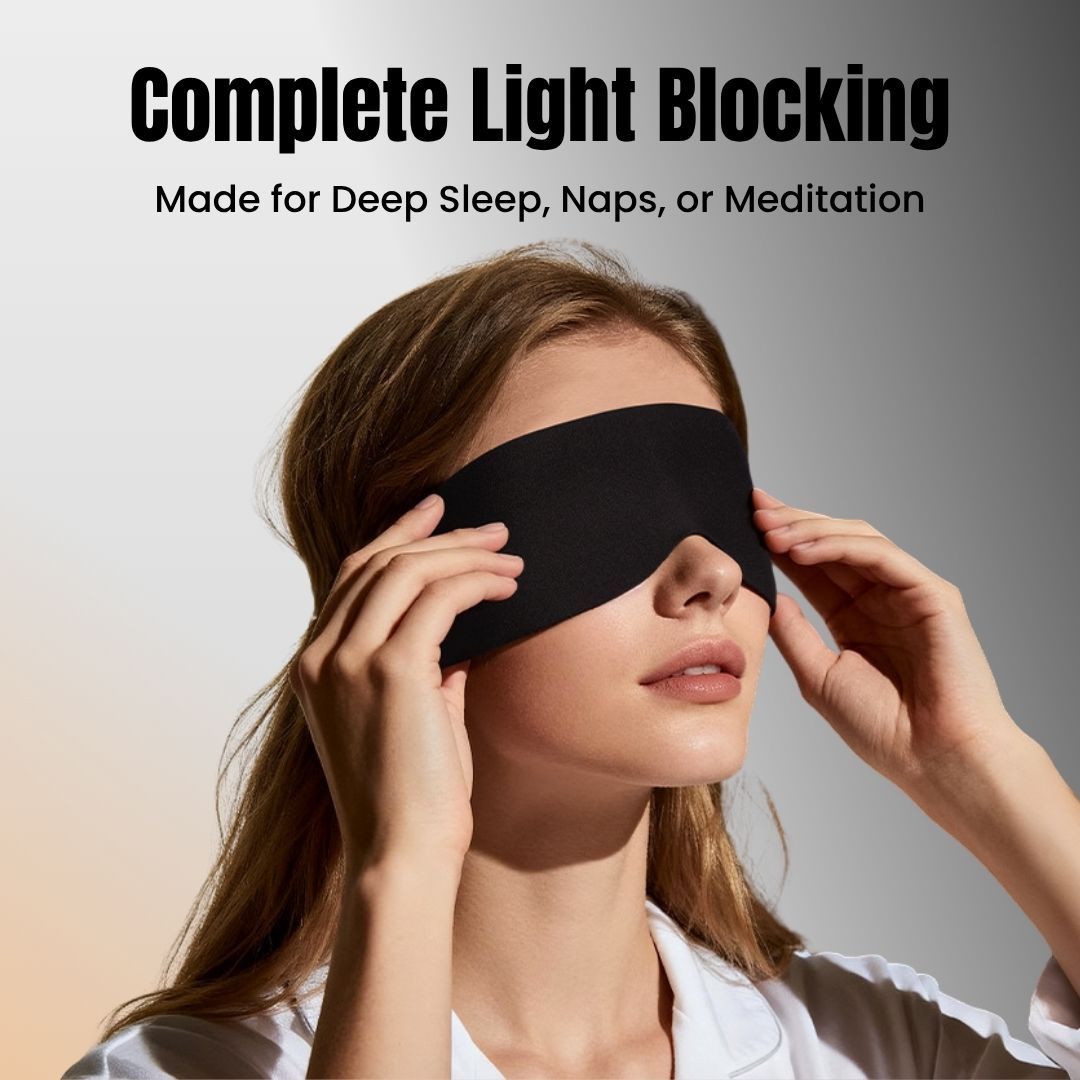Zero-pressure ultra-thin sleep mask with soft flat fabric and comfortable elastic ear straps — view 2