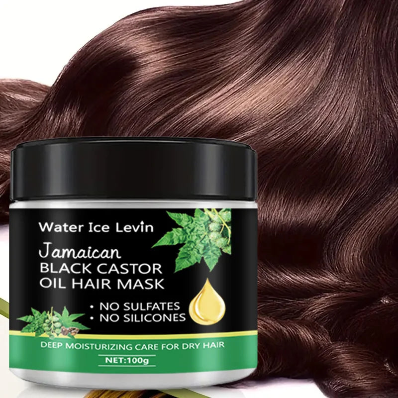 Jamaica black castor oil hair mask jar for deep hydration and thick hair repair treatment