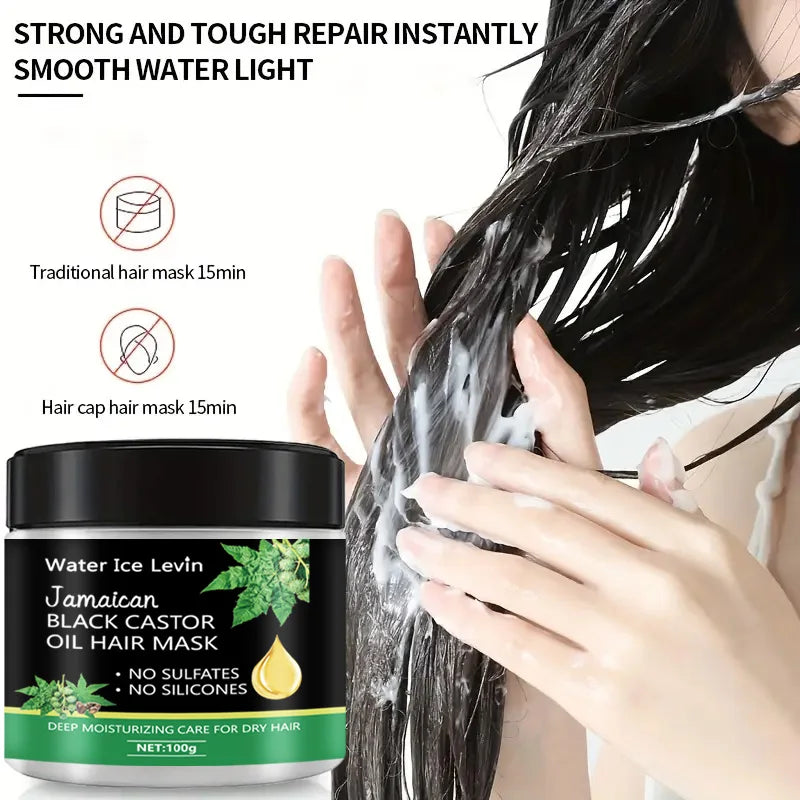 Jamaica black castor oil hair mask jar for deep hydration and thick hair repair treatment — view 4