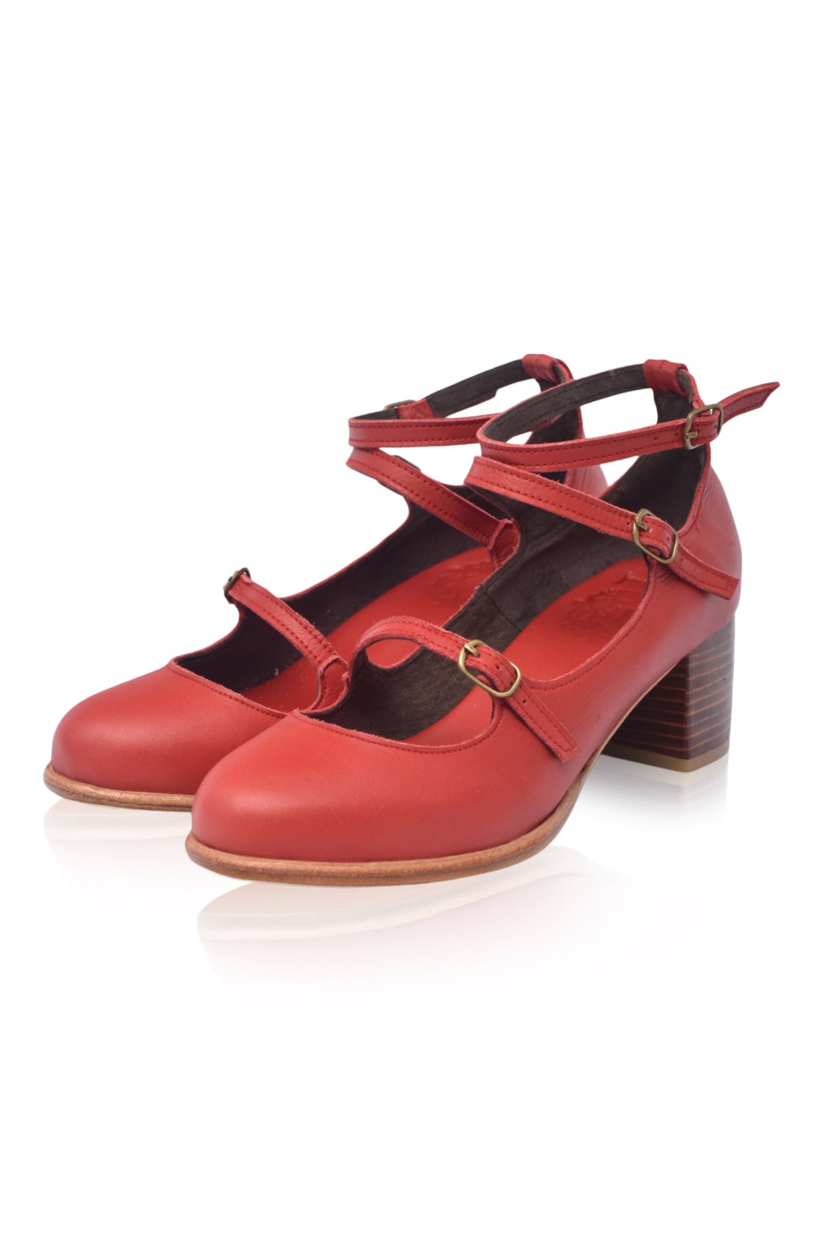 Jardin Block Heel Leather Pumps-3