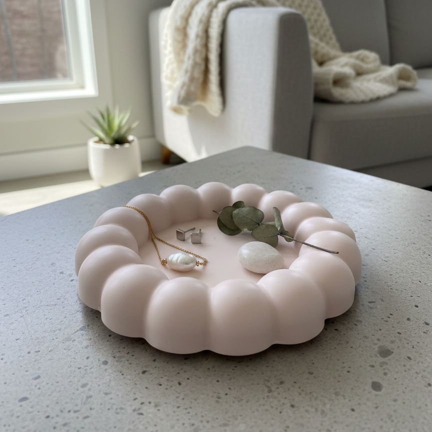 Jesmonite Bubble Tray | Handmade Jewelry & Trinket Dish-2