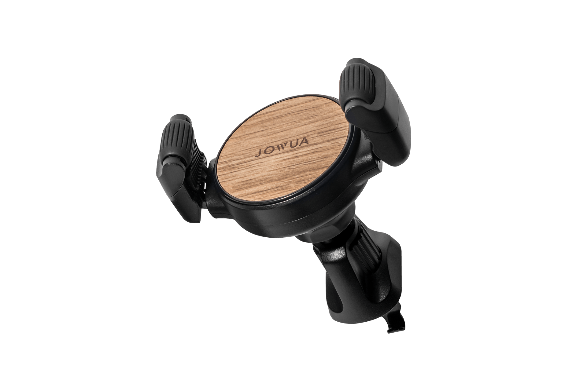 Universal air vent car mount for smartphones featuring black adjustable clamps and silicone roller grip — view 2