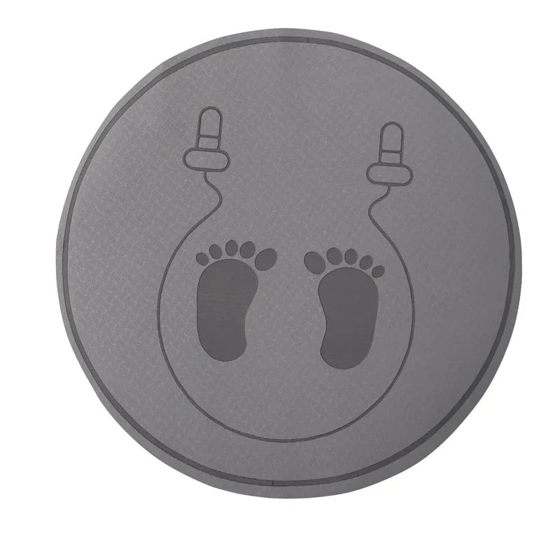 Grey TPE anti-slip jump rope mat for silent indoor home gym workouts and cardio training