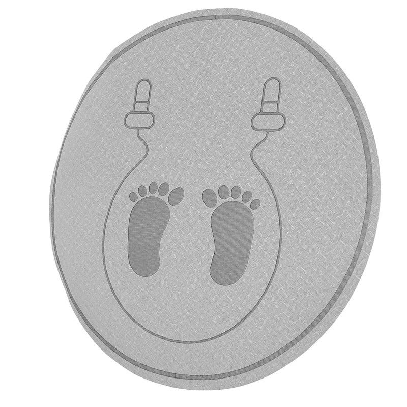 Grey TPE anti-slip jump rope mat for silent indoor home gym workouts and cardio training — view 5
