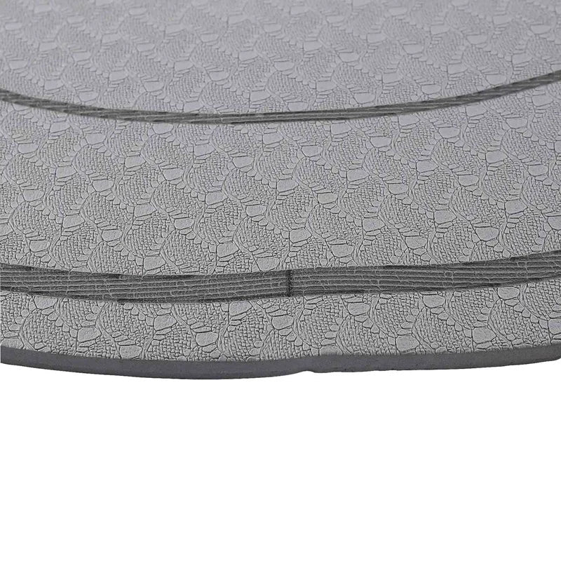 Grey TPE anti-slip jump rope mat for silent indoor home gym workouts and cardio training — view 4